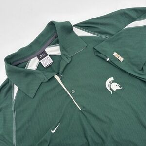 Nike Dri-FIT Michigan State Spartans Polo Shirt XXL Green Golf Athletic